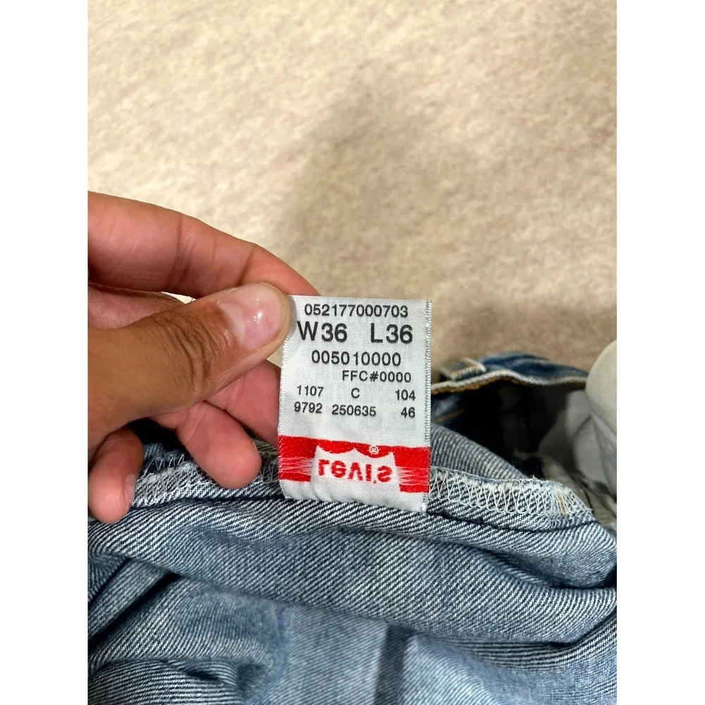 Levi's 501XX Jeans Mens 36x36 Blue Denim Cotton Mid Rise Straight Leg Streetwear
